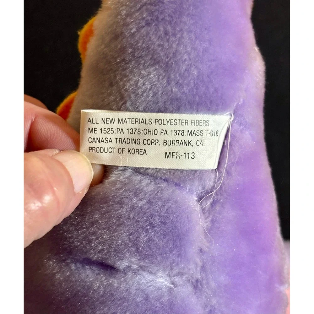 Vintage 1982 Disney Figment Dragon Plush Epcot Journey Into Imagination Purple